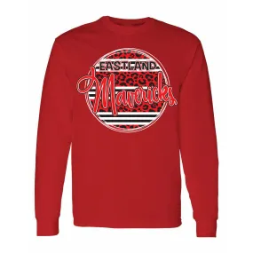 Eastland Mavericks - Animal Print Stripe Circle Long Sleeve T-Shirt