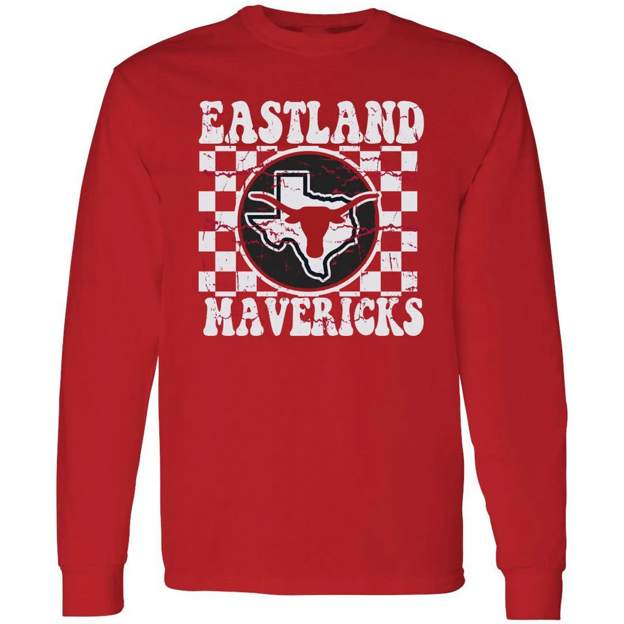 Eastland Mavericks - Checkered Long Sleeve T-Shirt