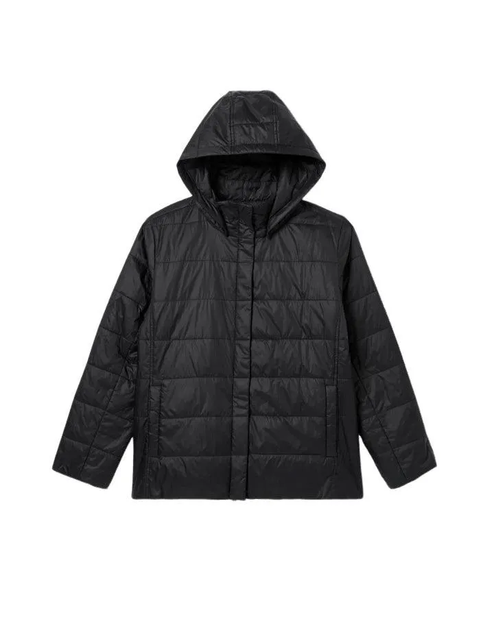 Eileen Fisher Padded Removable Hood Jacket