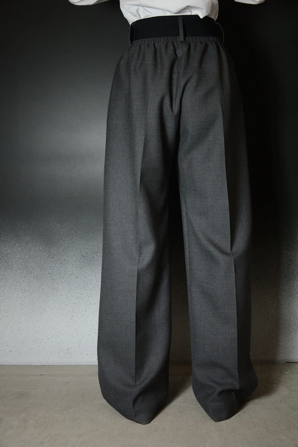 ELASTIC WAIST PANTS - WOOL TWILL TAILORIMG