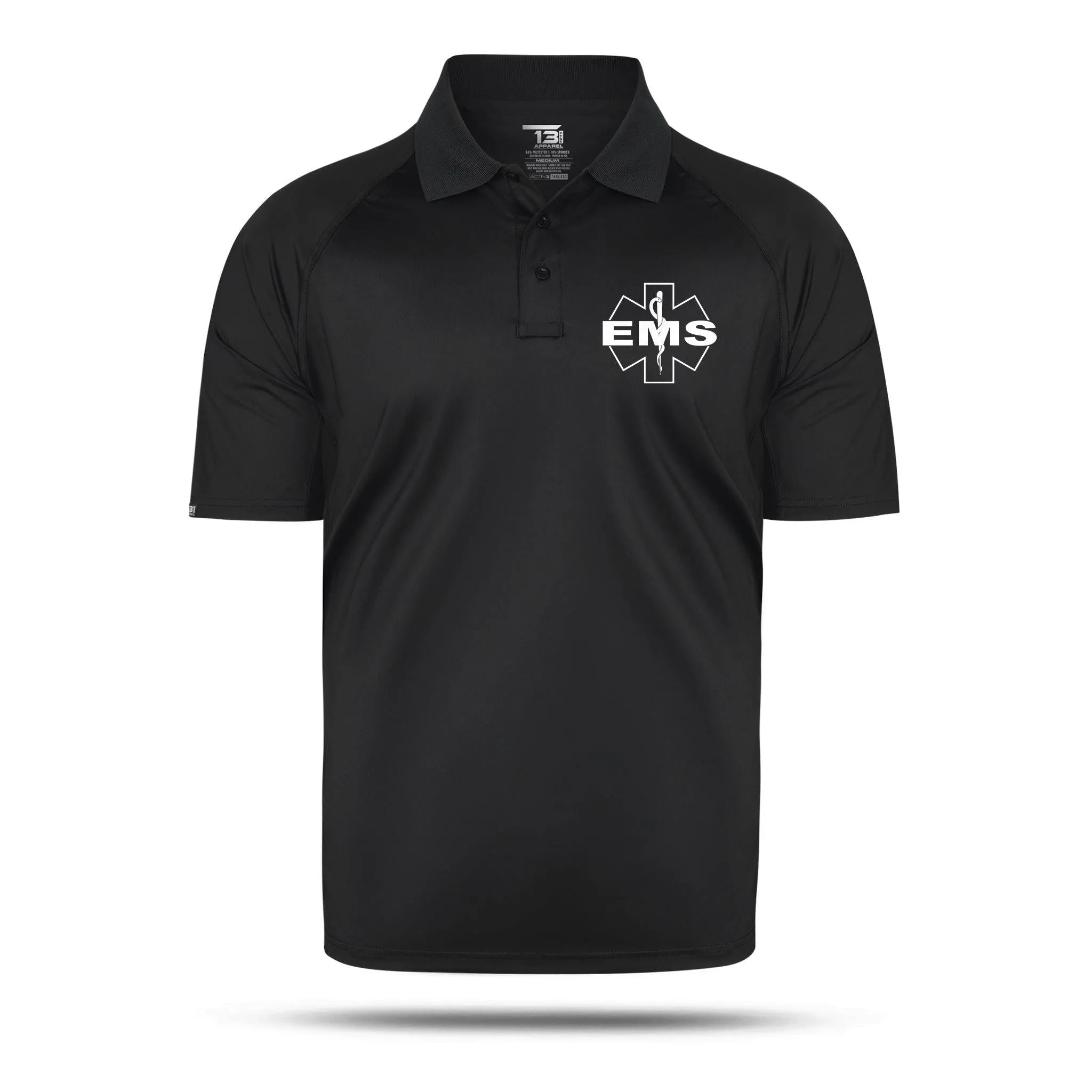 [EMS] Men's Performance Polo [BLK/WHT]