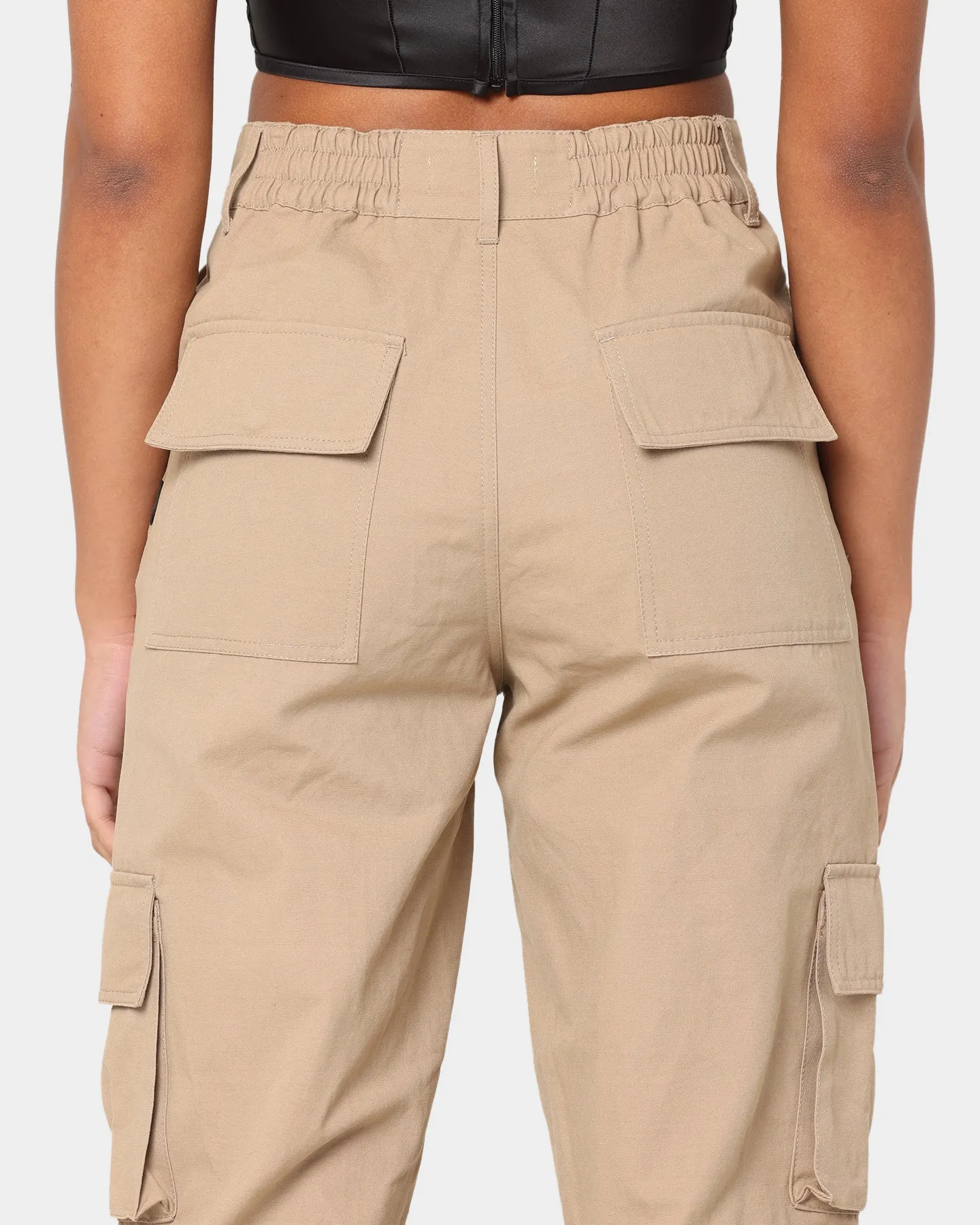 EN ES Women's Washed Cargo Pants Beige