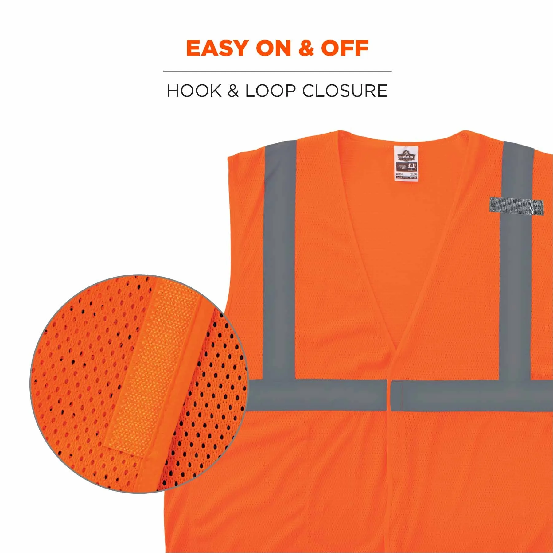 Ergodyne 24531 8210HL-S XS Orange Class 2 Economy Mesh Vest - Single Size