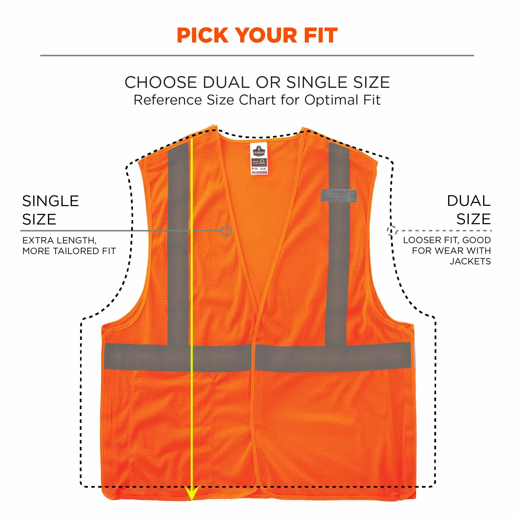 Ergodyne 24557 8215BA-S 3XL Orange Class 2 Economy Breakaway Mesh Vest - Single Size