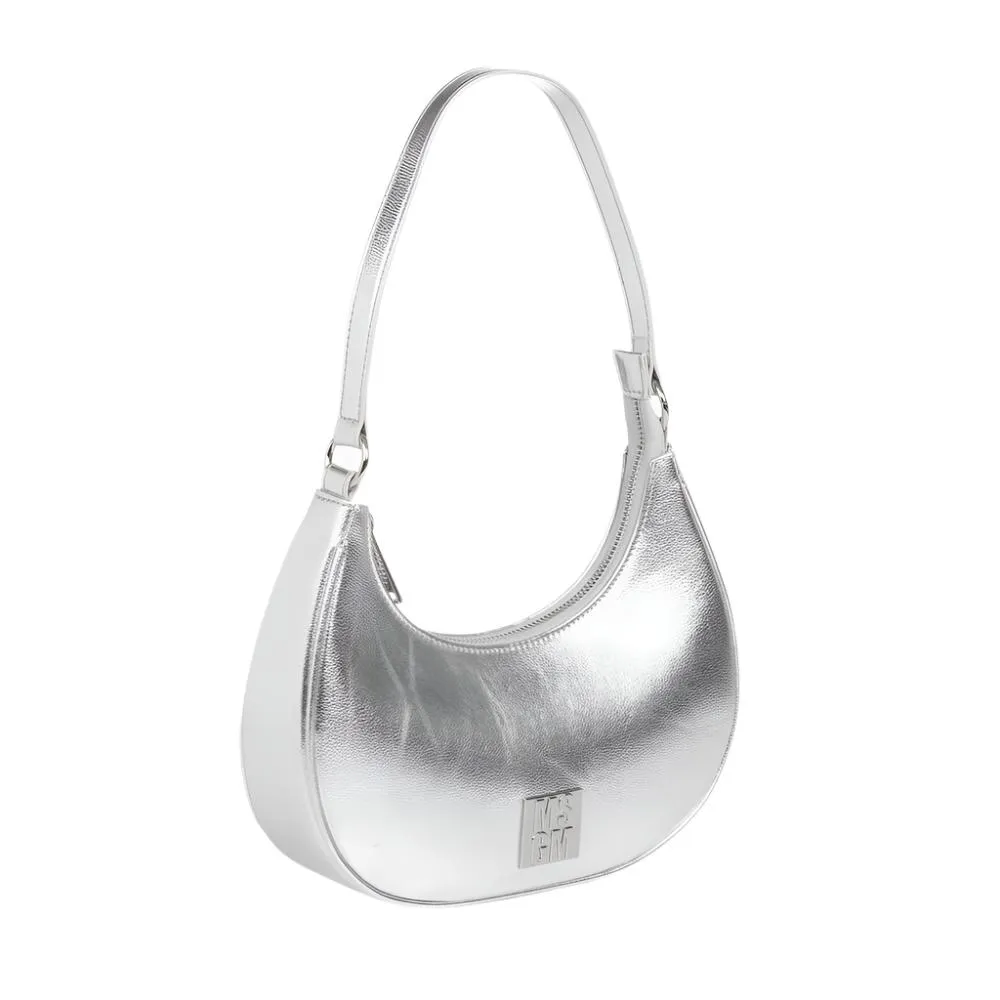 Faux Leather Curved Bag