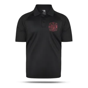 [FIRE RESCUE] Men's Performance Polo [BLK/RED]