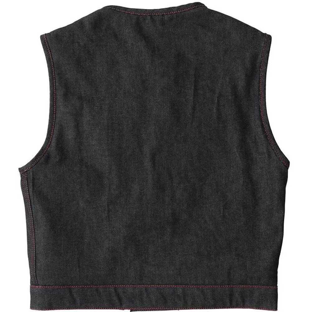 First Mfg Mens Ember Cropped Concealment Denim Vest