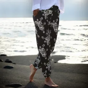 Floral Casual New Mid Loose Comfortable Holiday Beach Vintage Pants