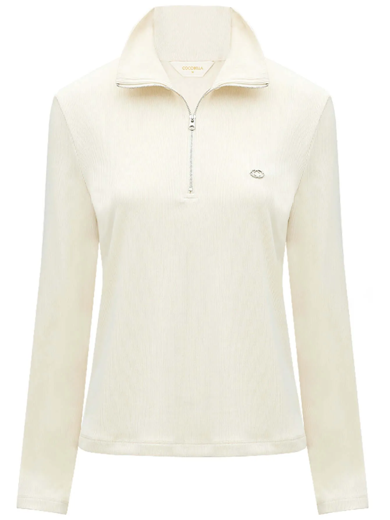 Form-Fitting Half-Zip Knit Top Shirt