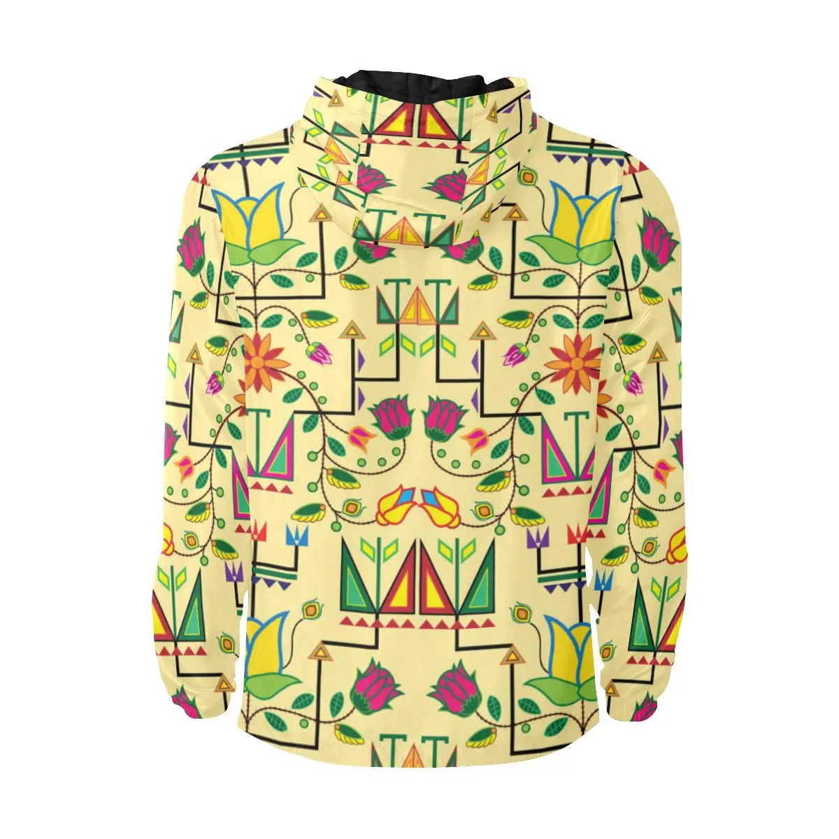 Geometric Floral Summer - Vanilla Unisex Quilted Coat