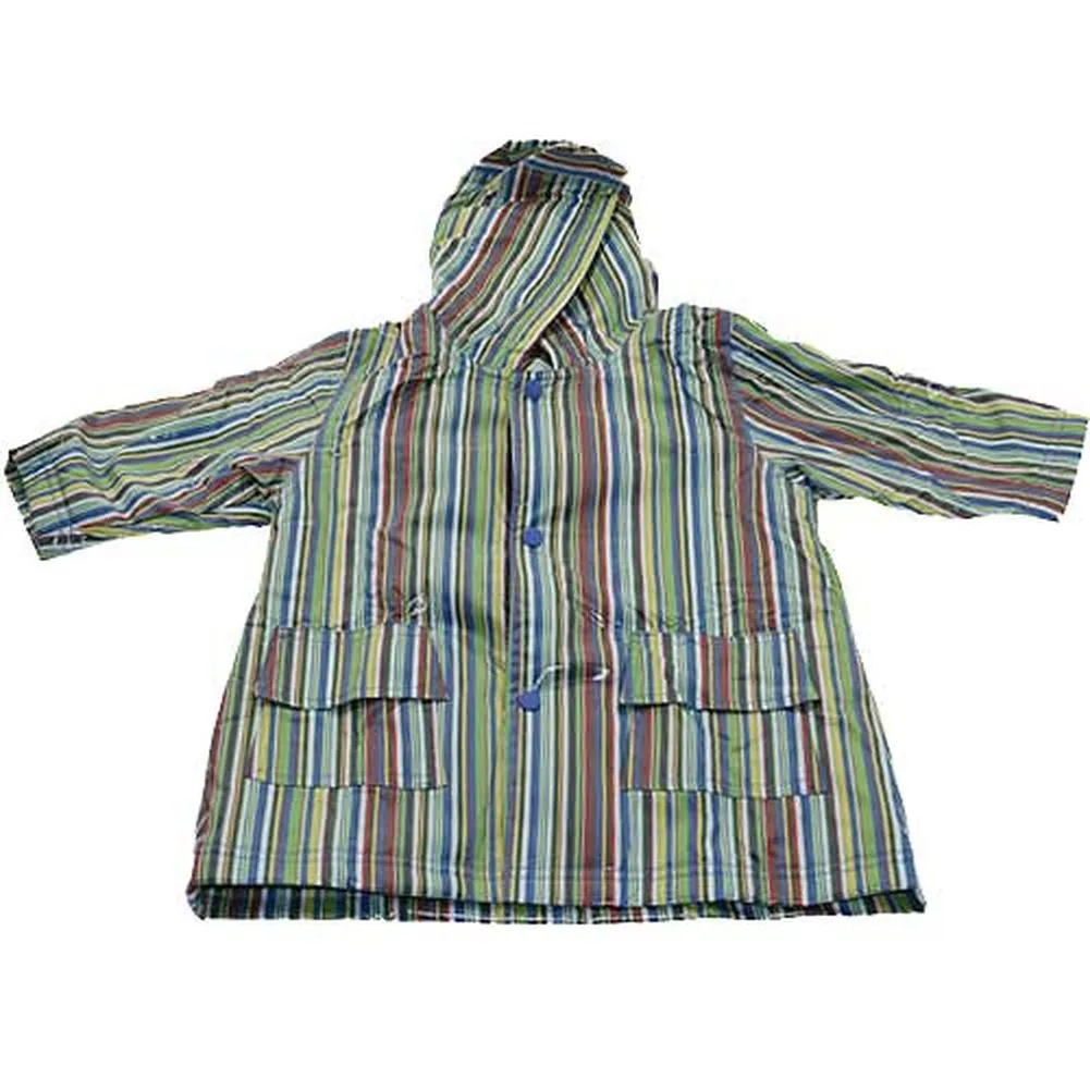 Girls Outerwear Blue Stripe Print Unlined Raincoat 12M-8