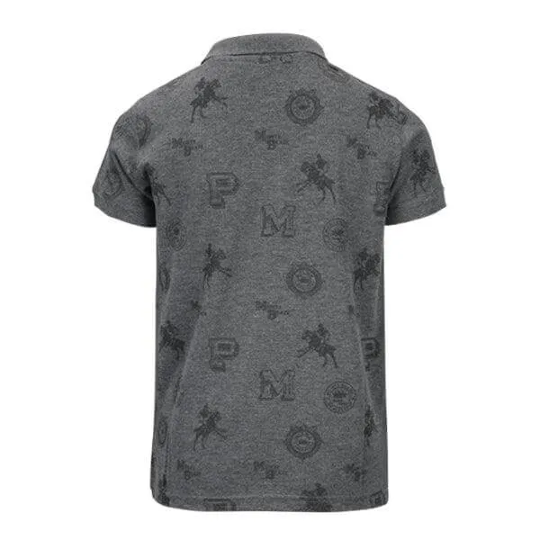 GREY SHORT SLEEVE POLO T-SHIRT FOR BOYS