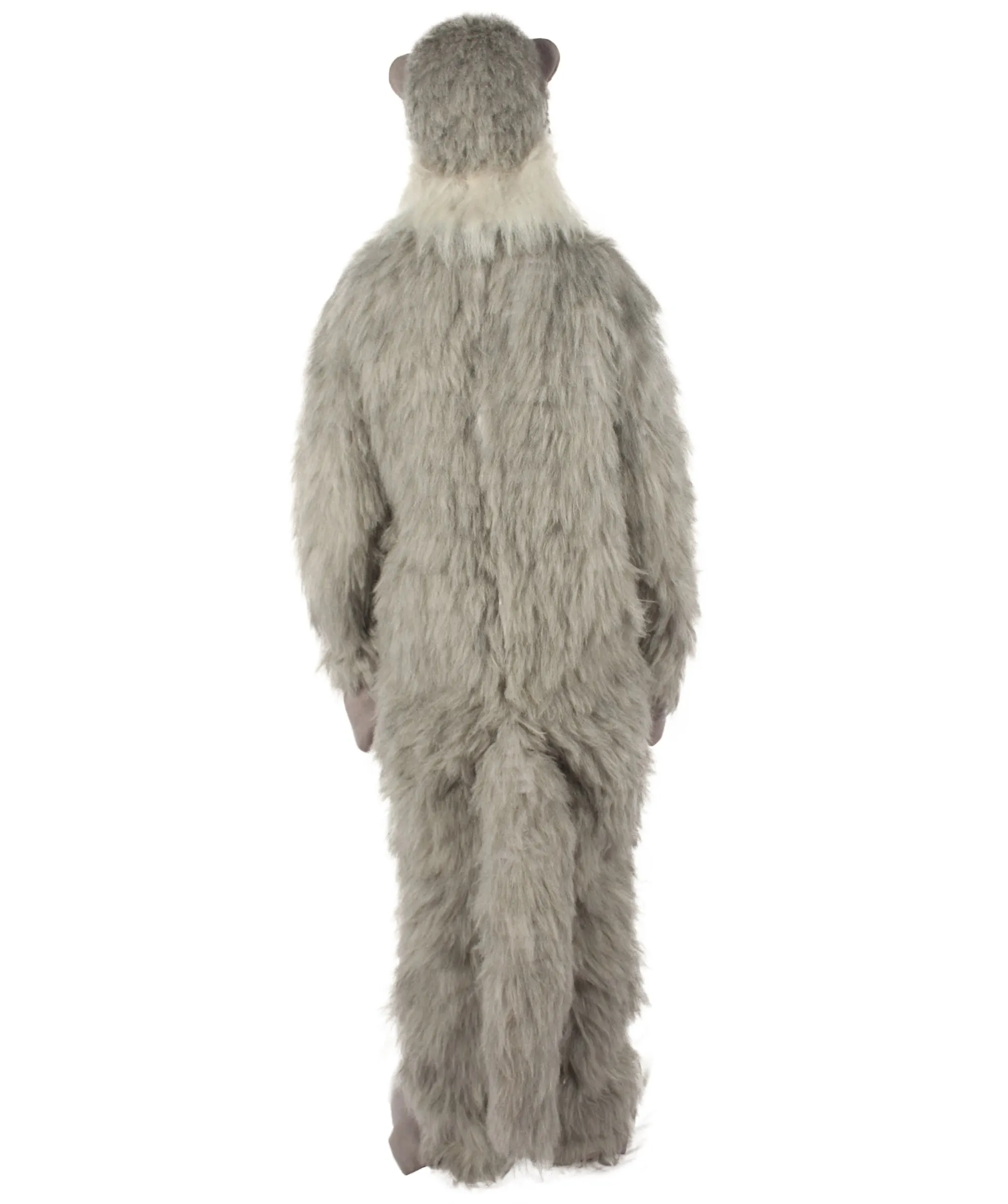 HPO White and Grey Civet Cat Costume with Mask  - Long Synthetic Fibers Bundle