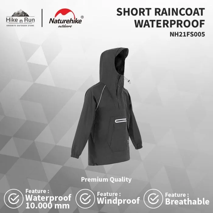 Jaket Waterproof Naturehike Short Hooded Raincoat NH21FS005