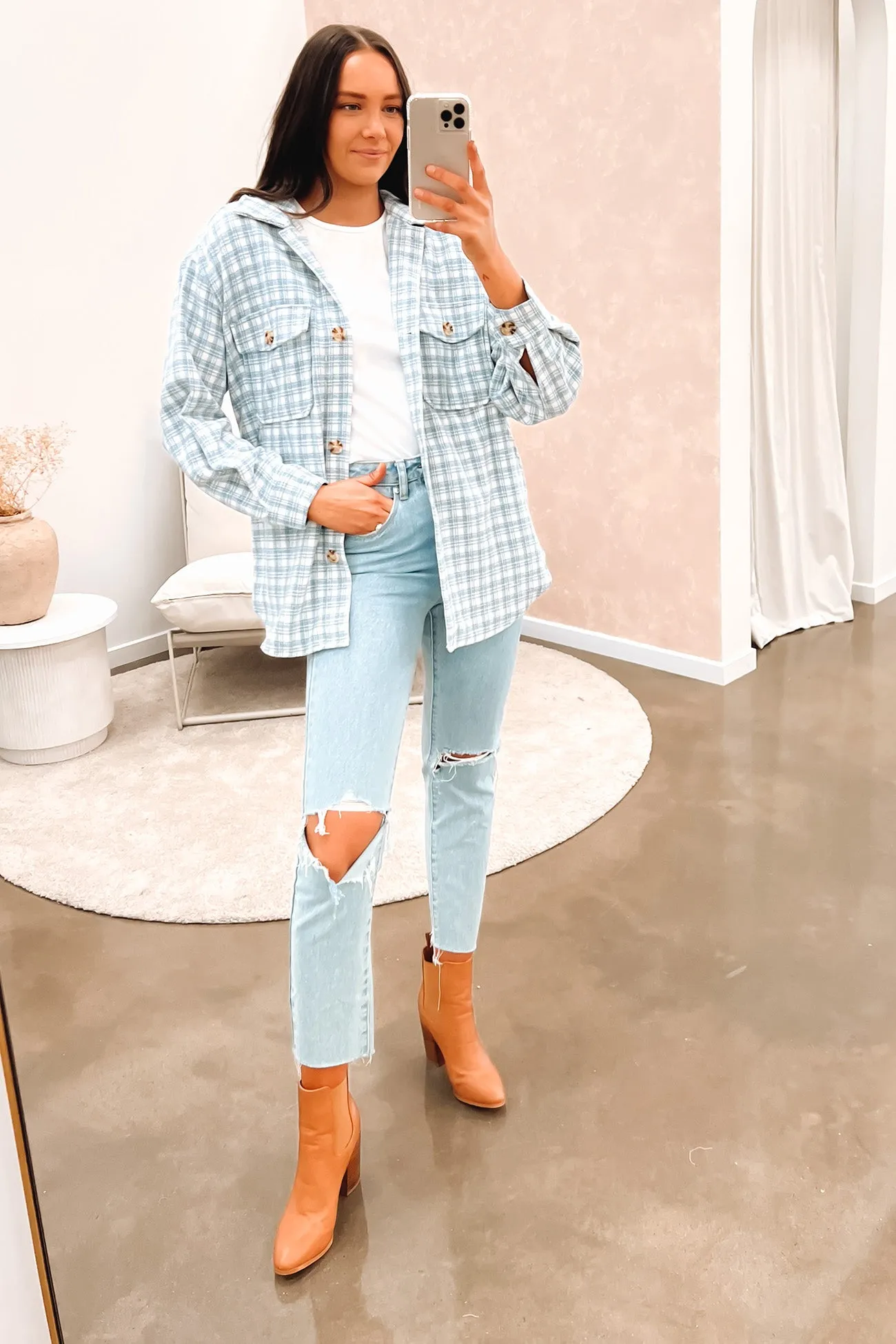 Jemma Shacket Blue Check