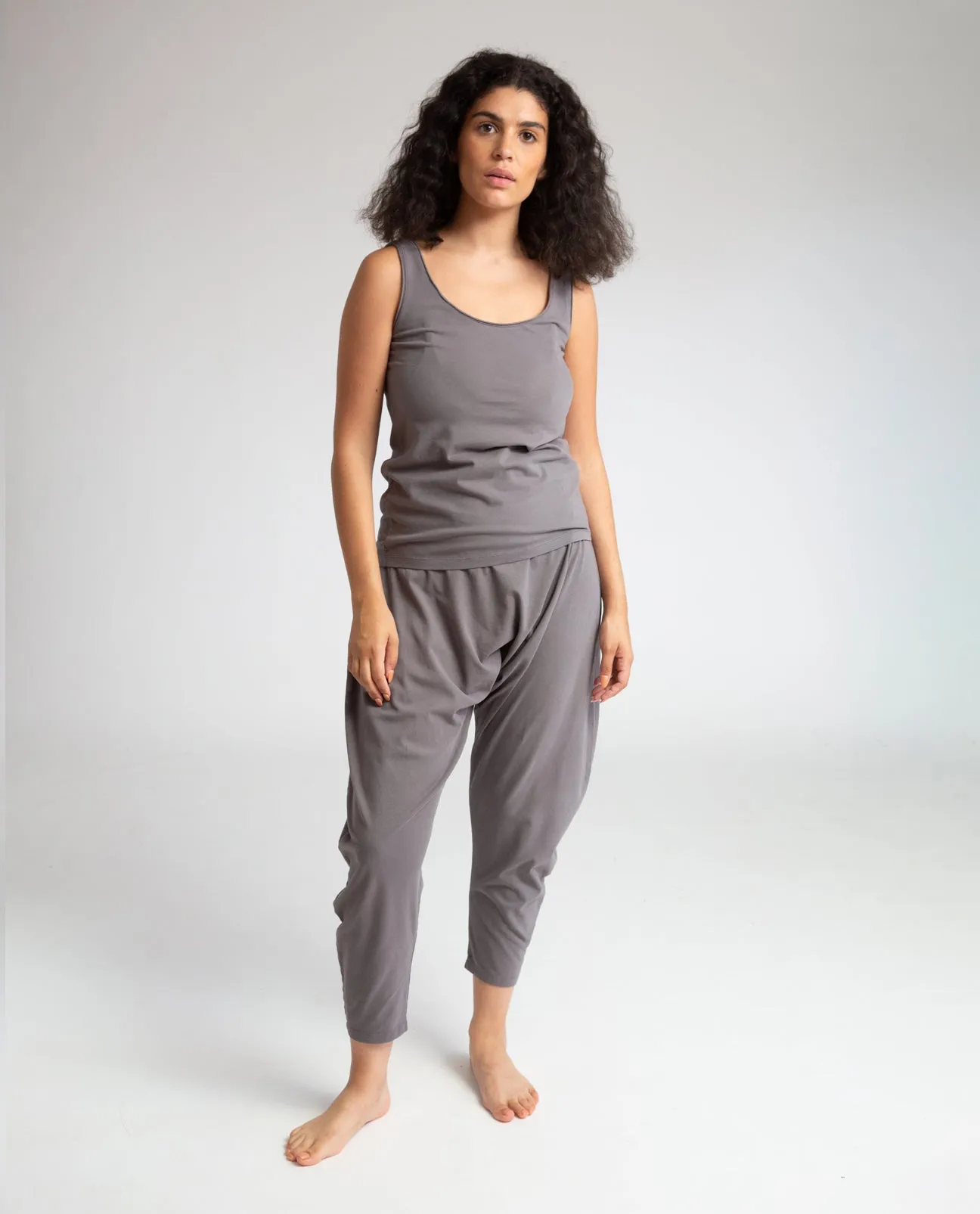 Kachina Organic Cotton Yoga Trousers In Grey