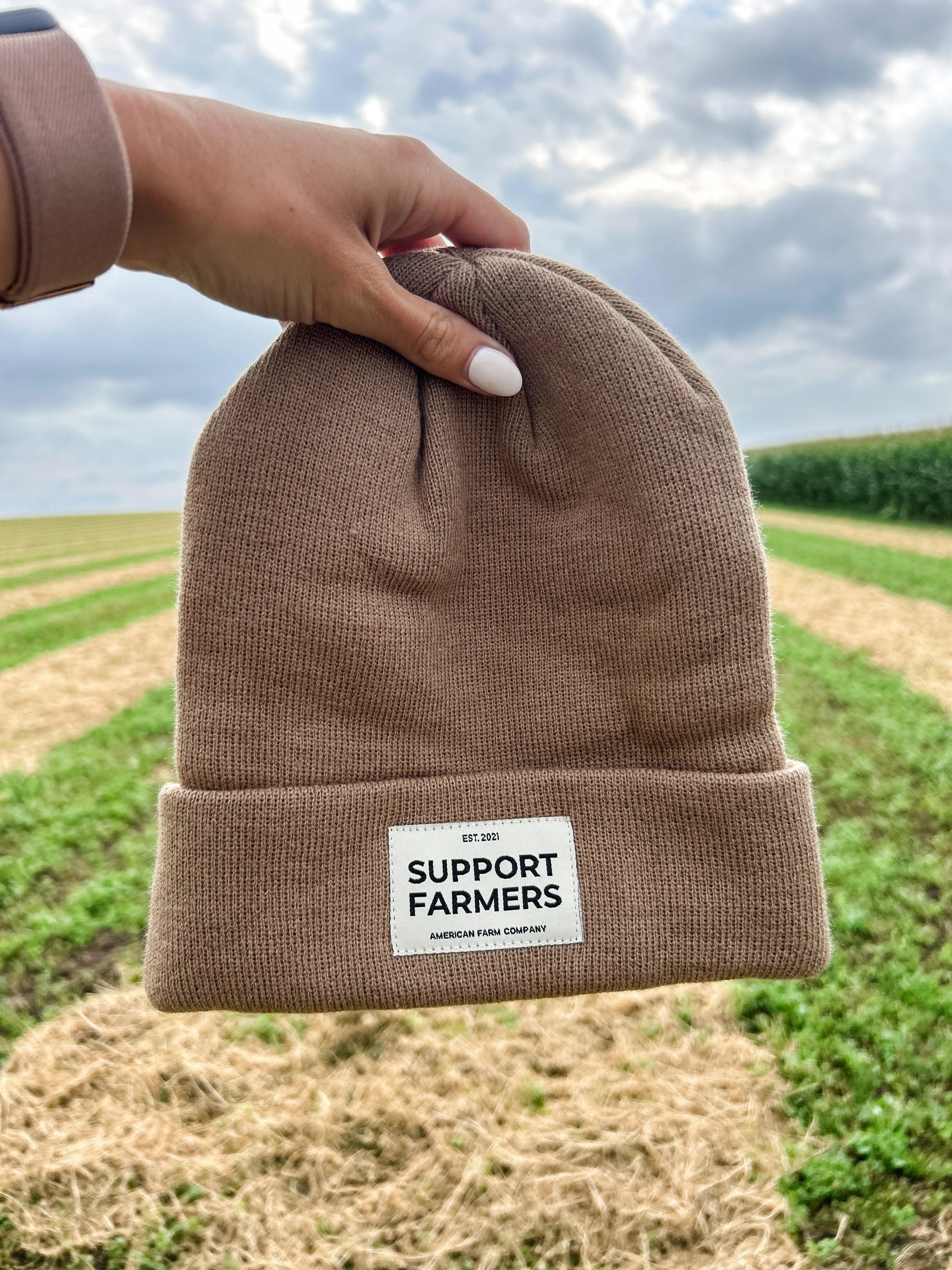 Khaki ‘Support Farmers’ Beanie