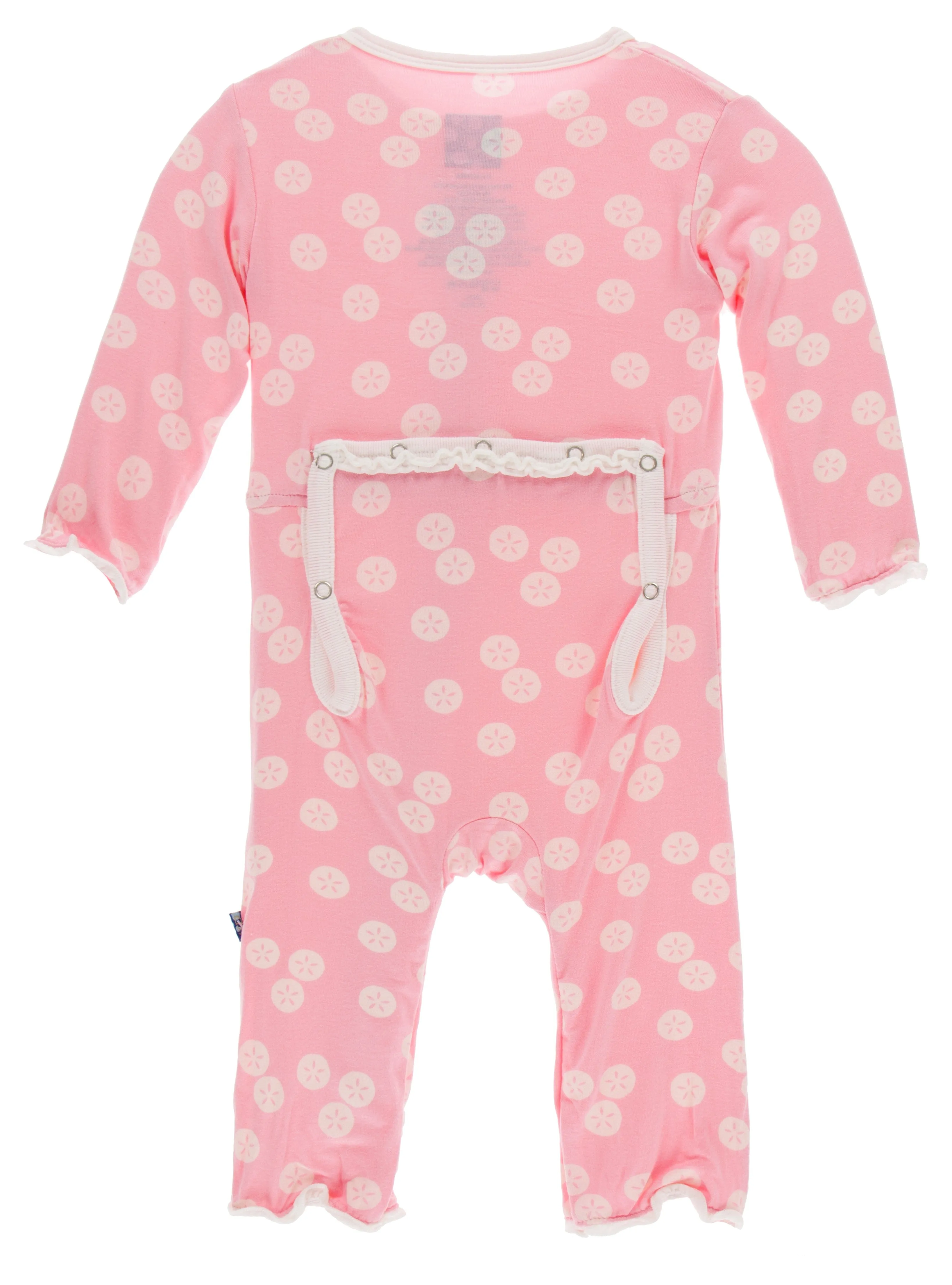 KicKee Pants Lotus Sand Dollar Muffin Ruffle Coverall with Zipper