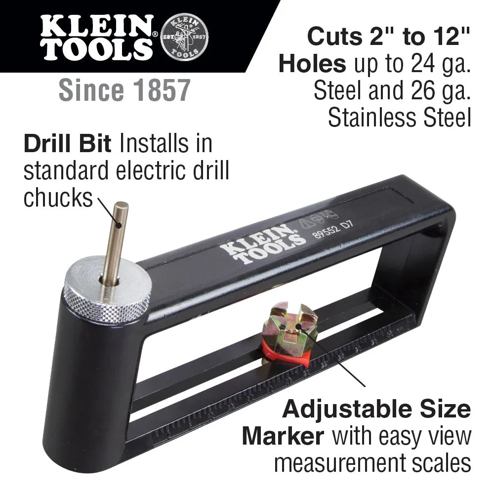 Klein 89552 Hole Cutter for Duct and Sheet Metal, 2 to 12"