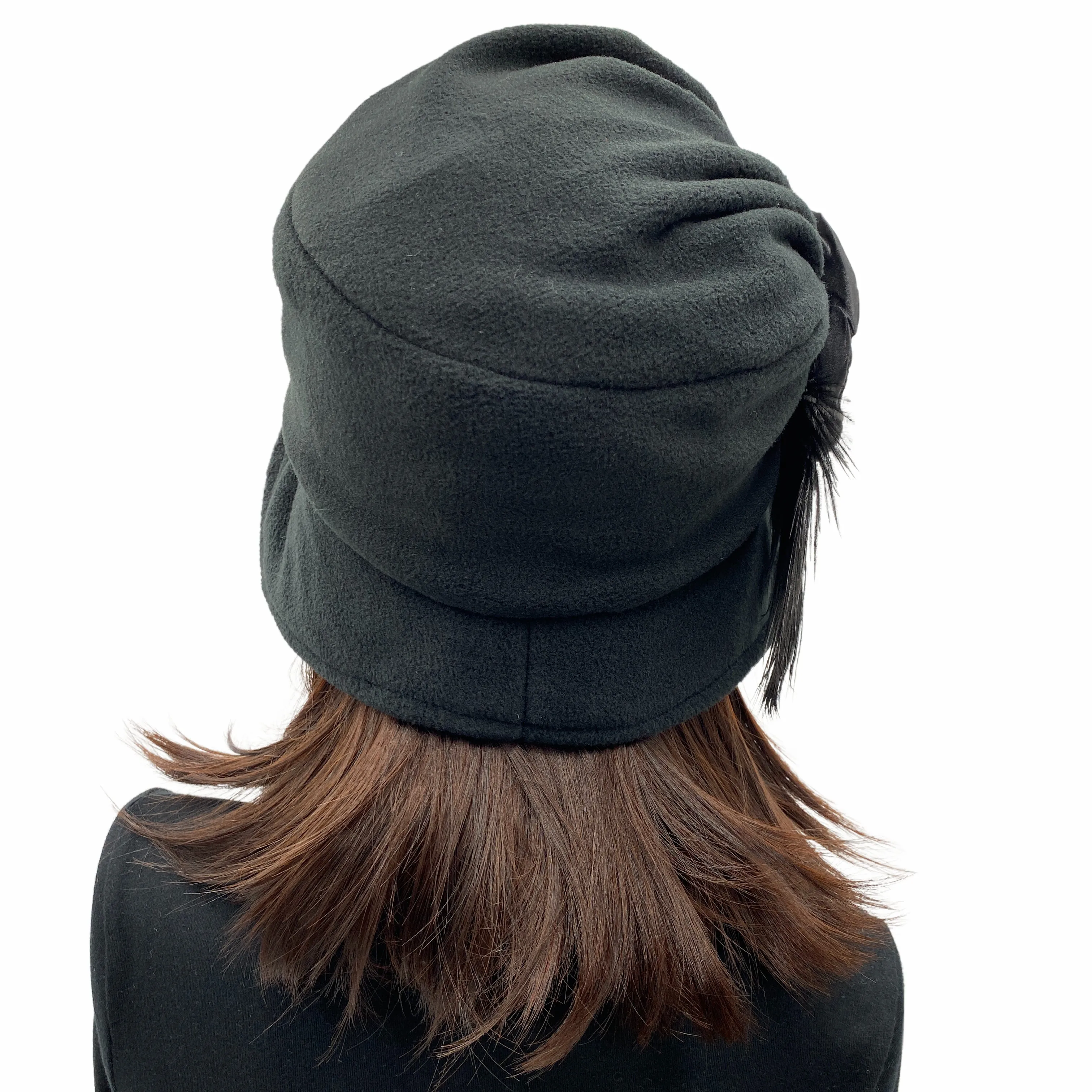 Ladies Winter Fleece Hat with Flower | The Alice Cloche