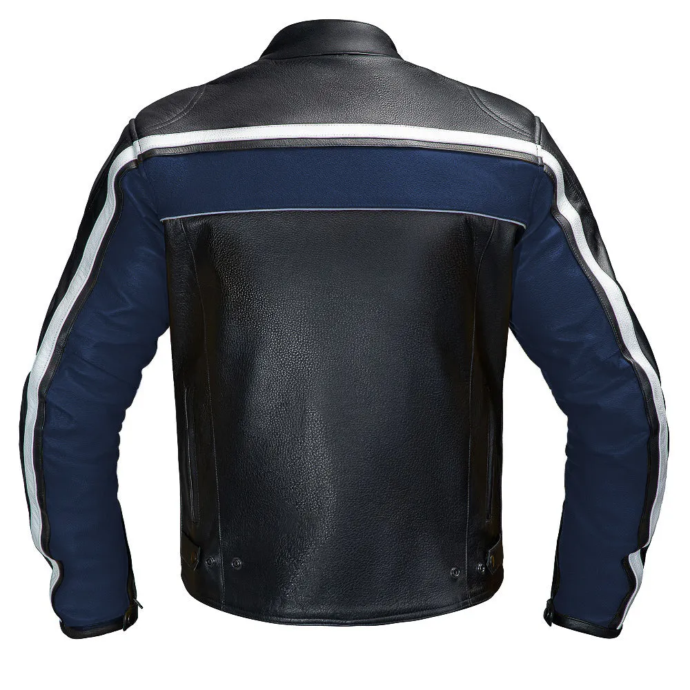 LEGACY BLUE MOTORCYCLE RACING LEATHER JACKET