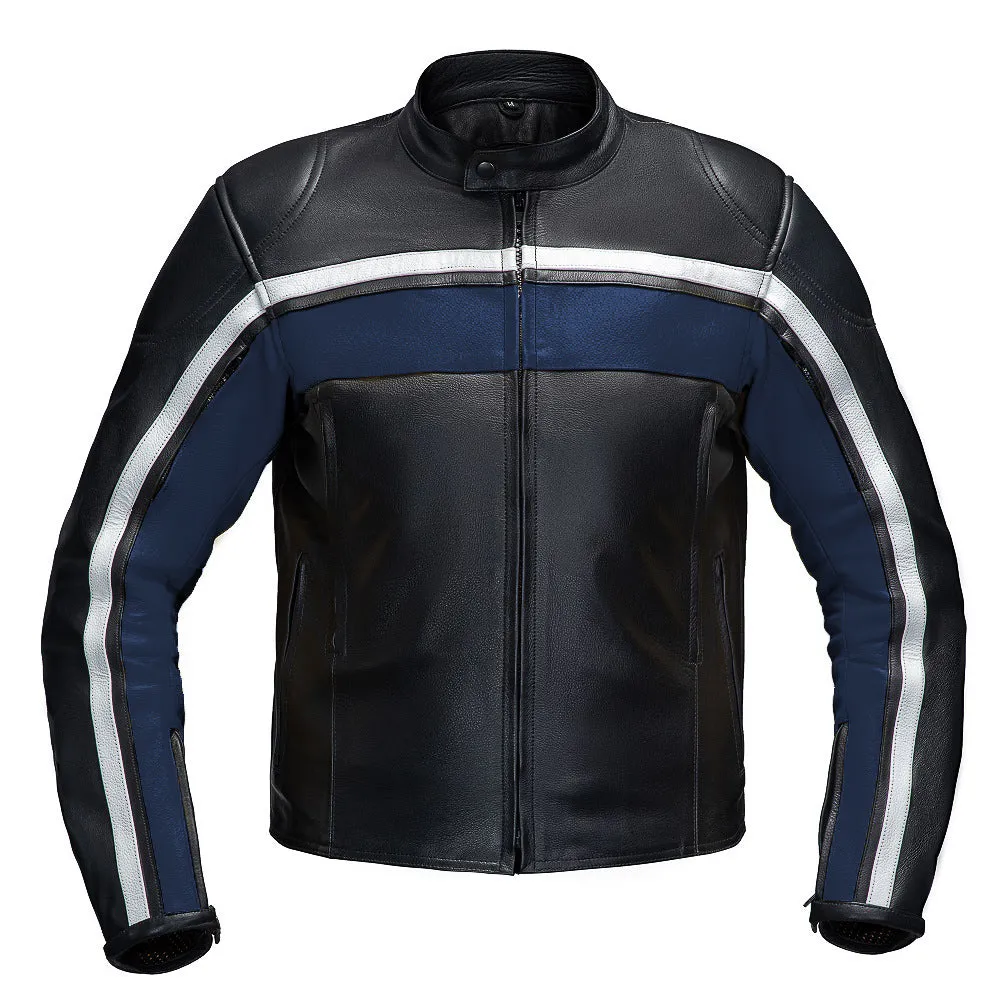 LEGACY BLUE MOTORCYCLE RACING LEATHER JACKET