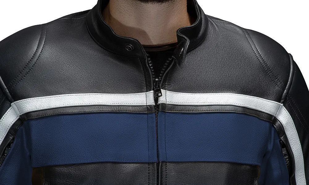 Legacy Blue Motorcycle Racing Leather Jacket