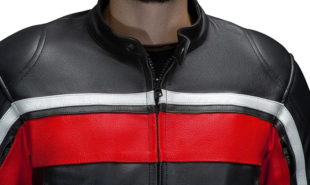 LEGACY RED MOTORCYCLE RACING LEATHER JACKET