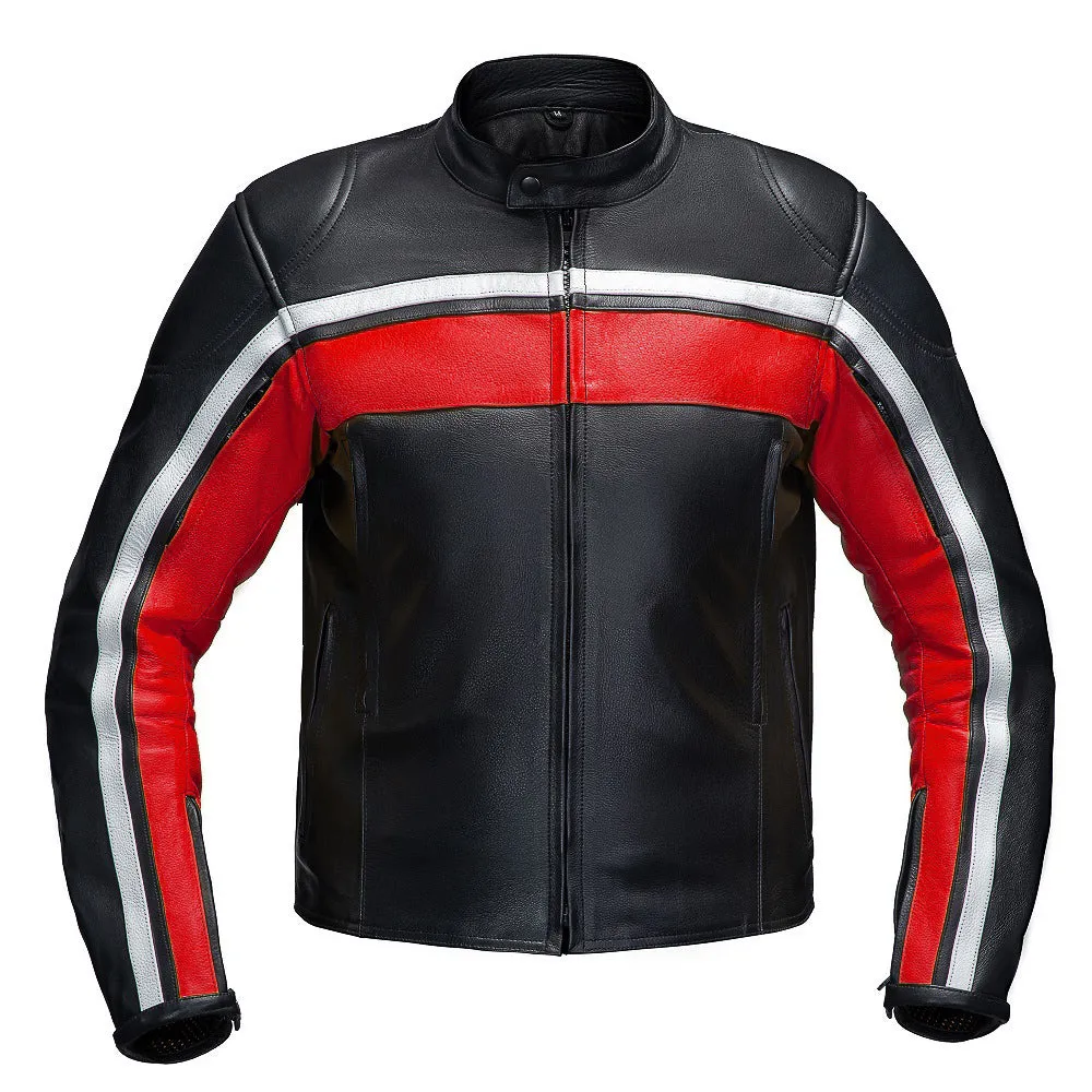 LEGACY RED MOTORCYCLE RACING LEATHER JACKET