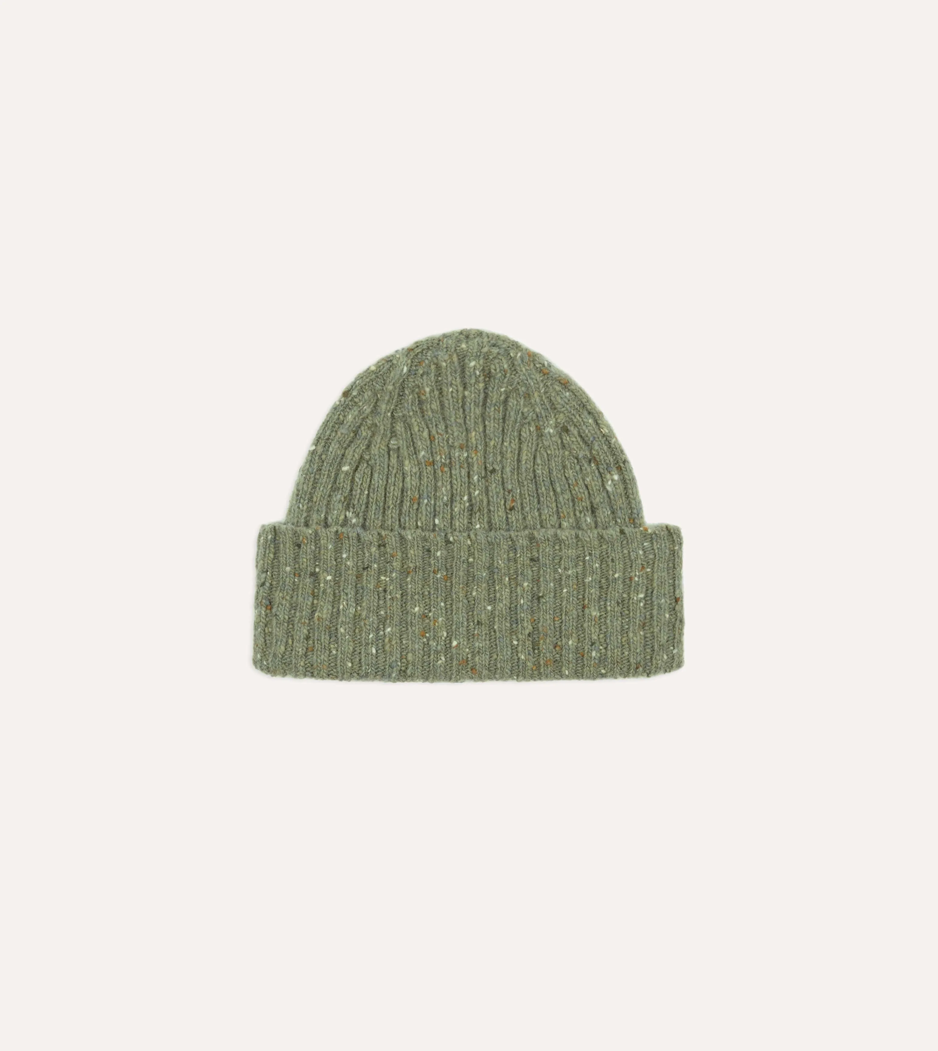 Light Green Donegal Ribbed Merino Knit Cap