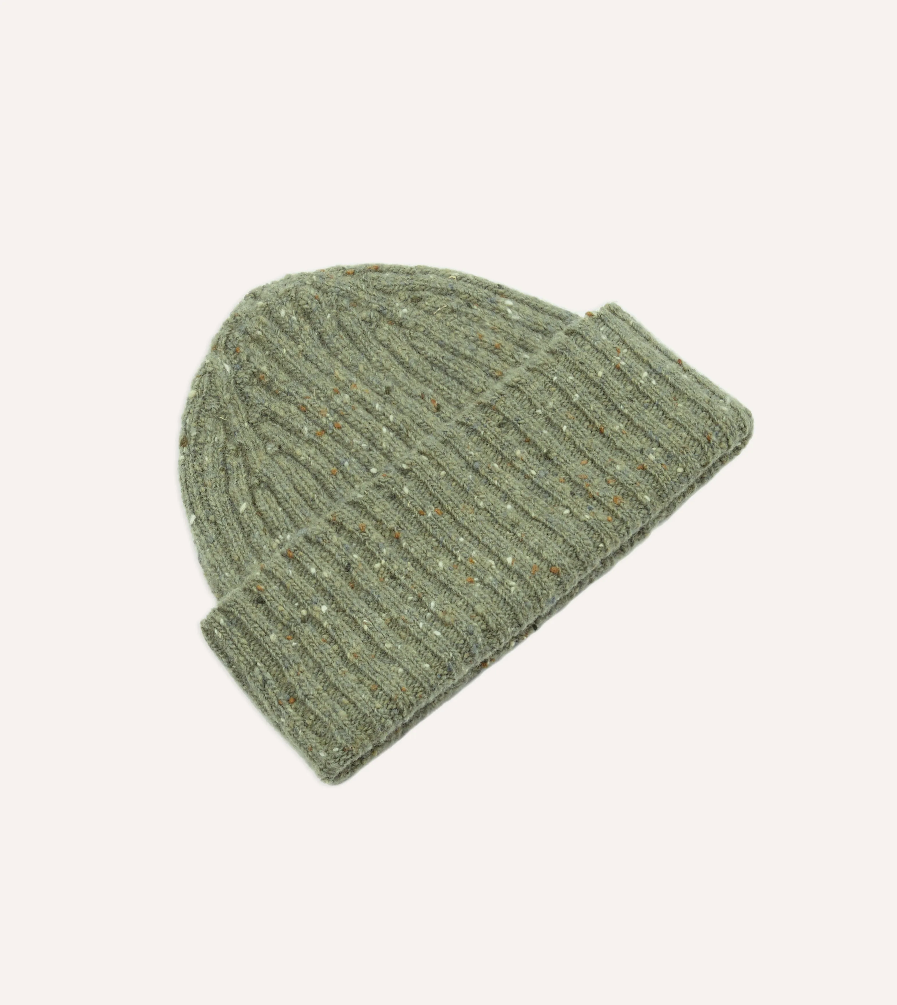 Light Green Donegal Ribbed Merino Knit Cap