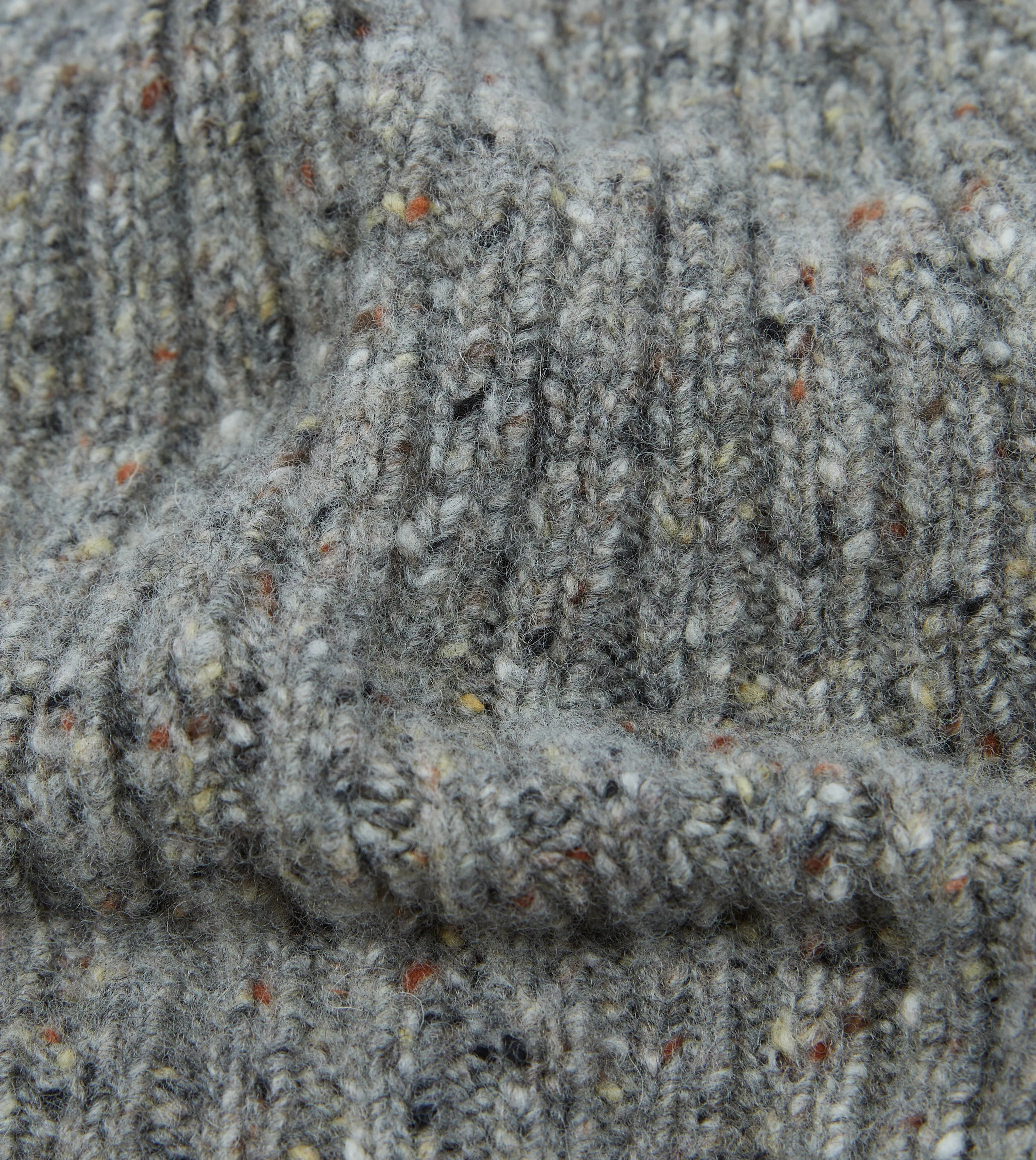 Light Grey Donegal Ribbed Merino Knit Cap