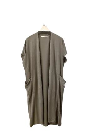 Linen Robe Vest in Phantom Gray