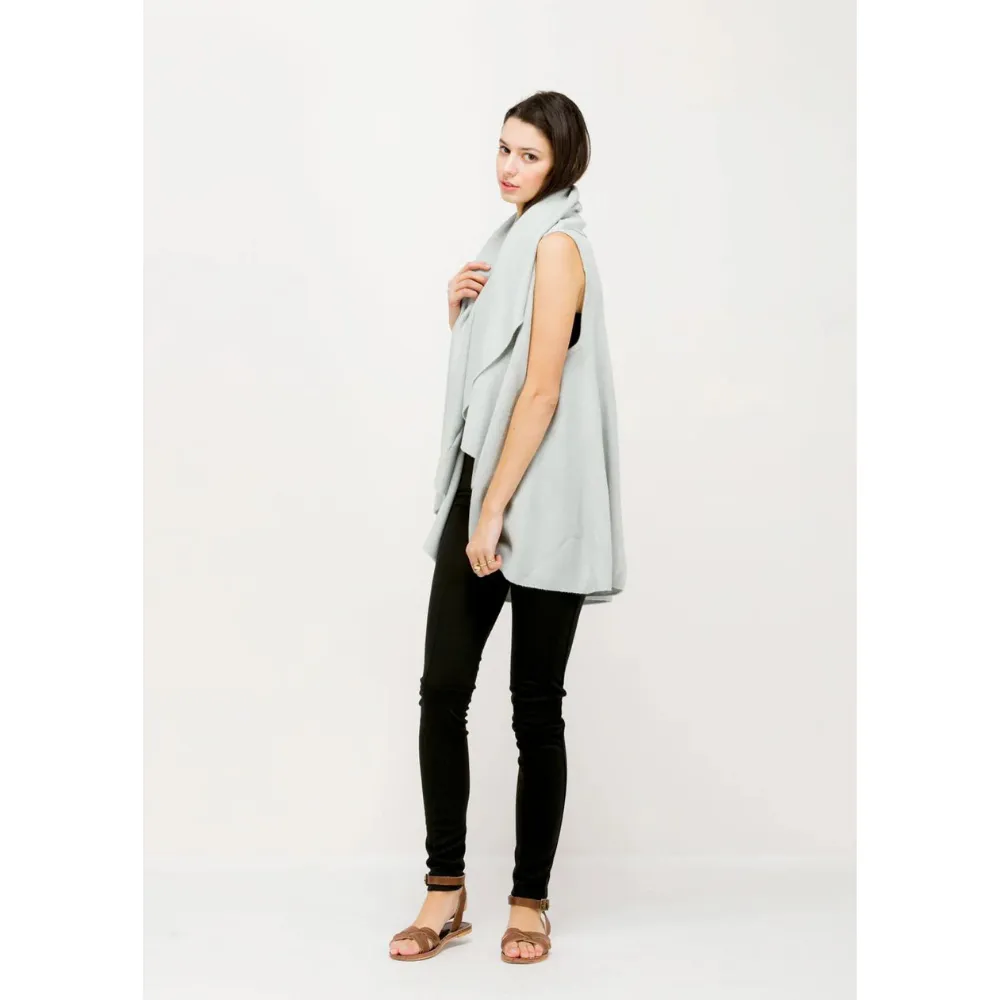 Look By M Basic Shawl Vest Cool Mint