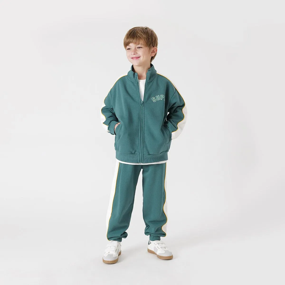 MARC & JANIE Boys Stand-up Collar Sweatshirt Pants Set 231368