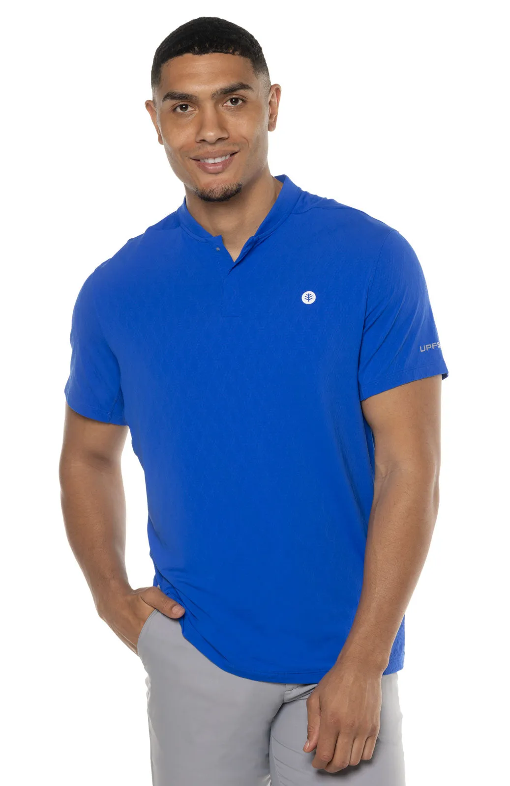 Men's Albatrose Short Sleeve Polo  |  Baja Blue Diamond Jacquard