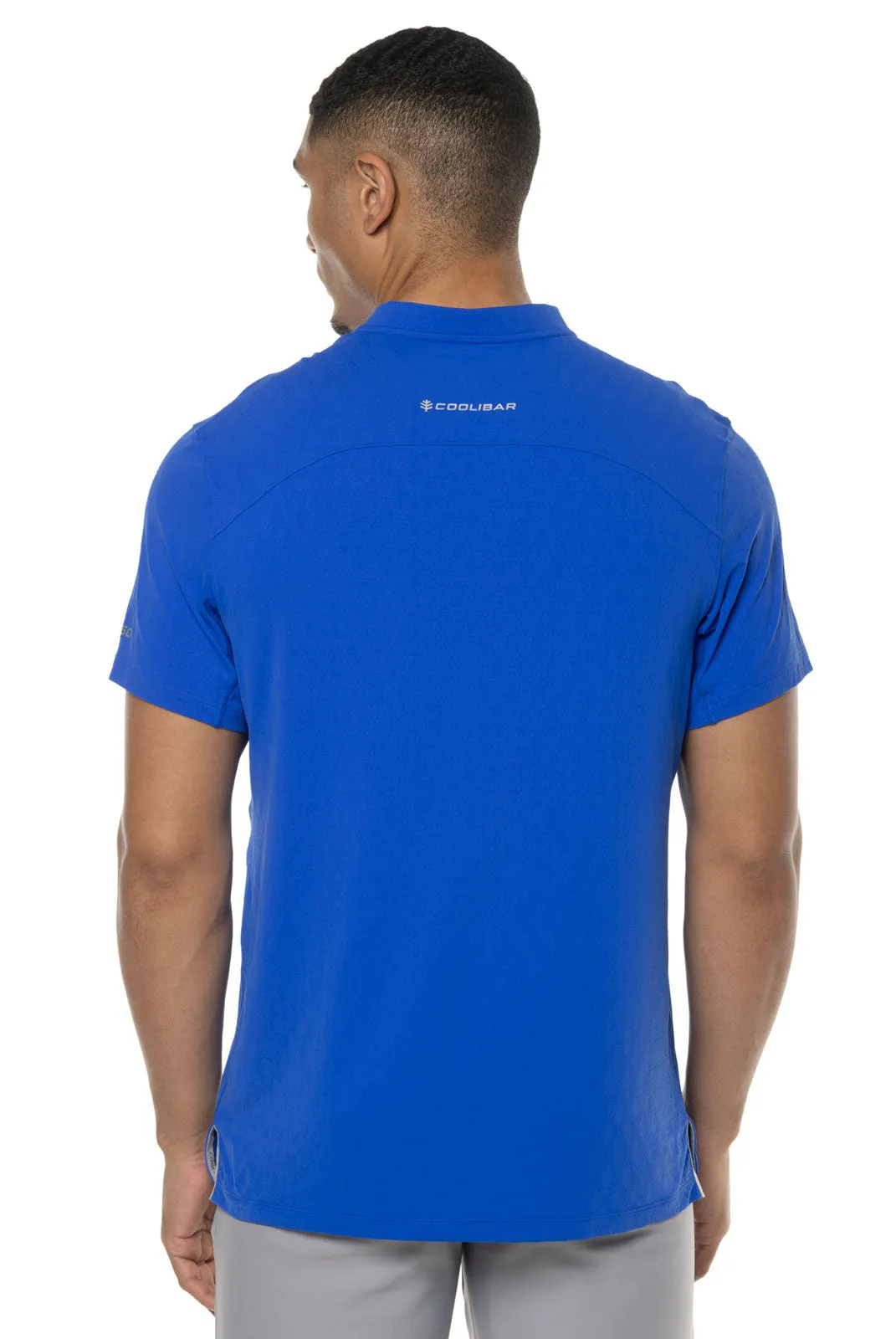 Men's Albatrose Short Sleeve Polo  |  Baja Blue Diamond Jacquard