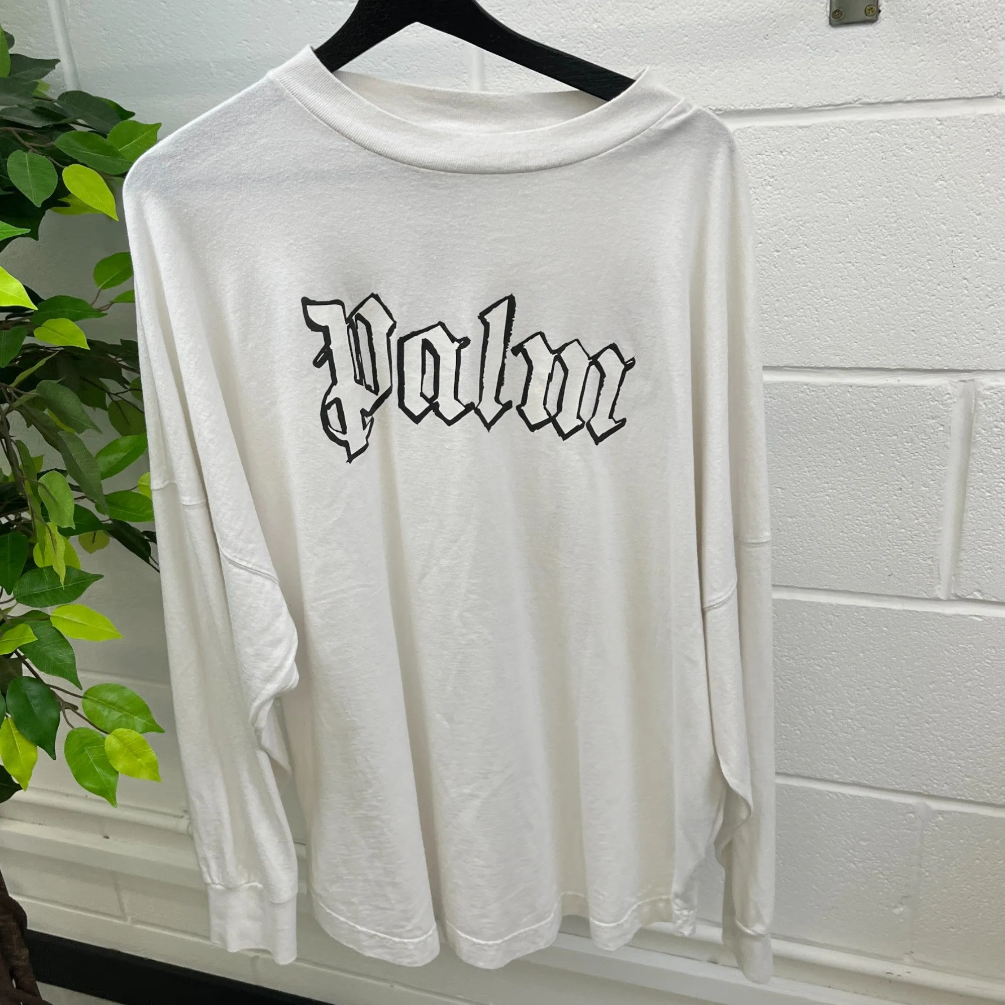 Men's Logo Long Sleeve T-Shirt White Size L