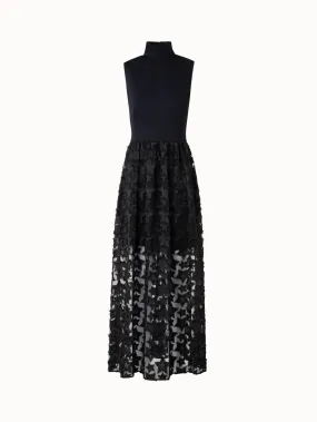 Midi Dress with 3D Star Embroidery