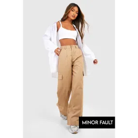 (Minor Fault) High Waist Beige Cargo Trousers