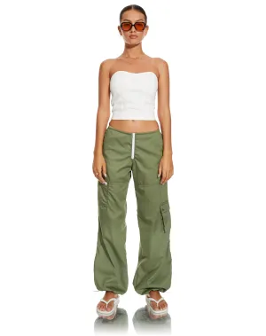 MOTEL X BARBARA Xander Cargo Trouser in Cotton Drill Olive