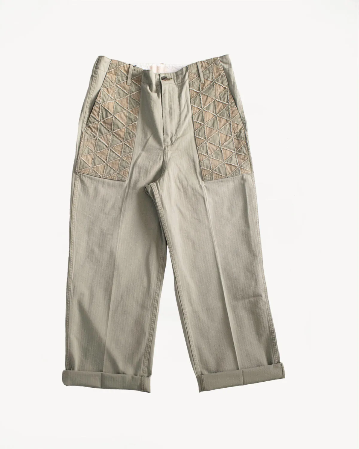 MSP-1014 - Tsugihagi Baker Pants - Army Green