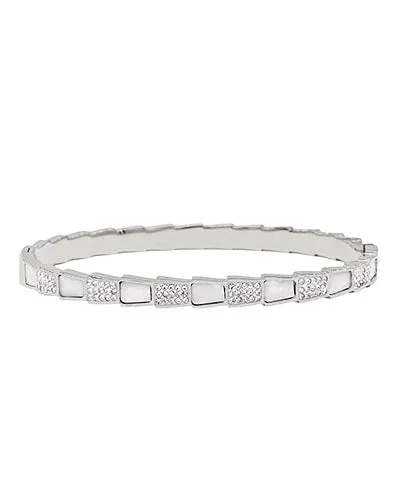 Multi-Texture Bangle Bracelet - Silver