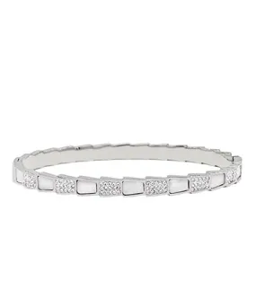 Multi-Texture Bangle Bracelet - Silver