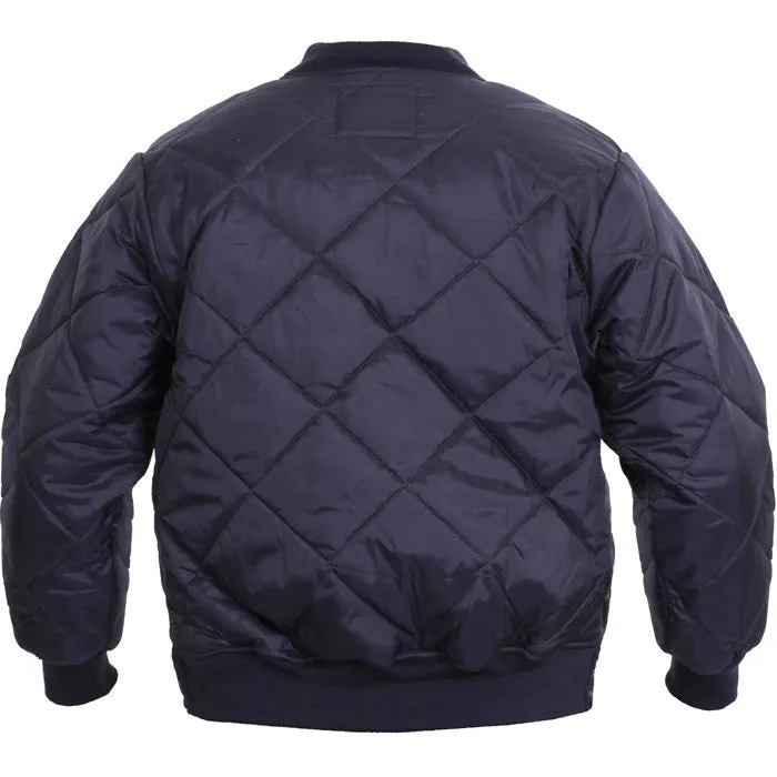 Navy Blue - Diamond Quilted Flight Jacket