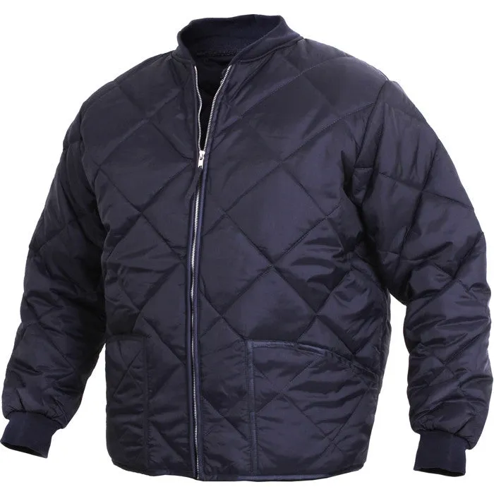 Navy Blue - Diamond Quilted Flight Jacket