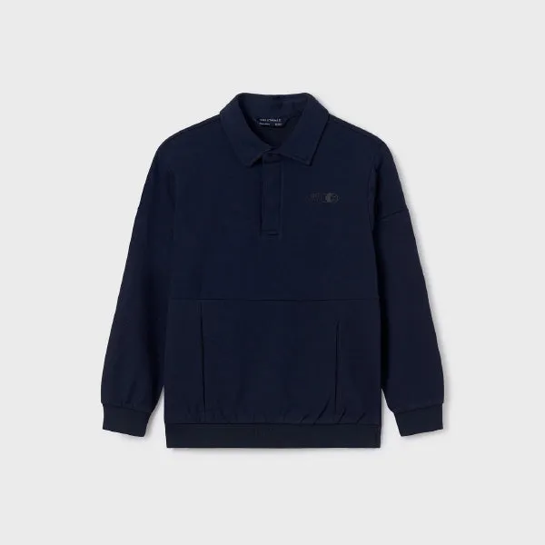 NAVY BLUE LONG SLEEVE POLO T-SHIRT FOR BOYS