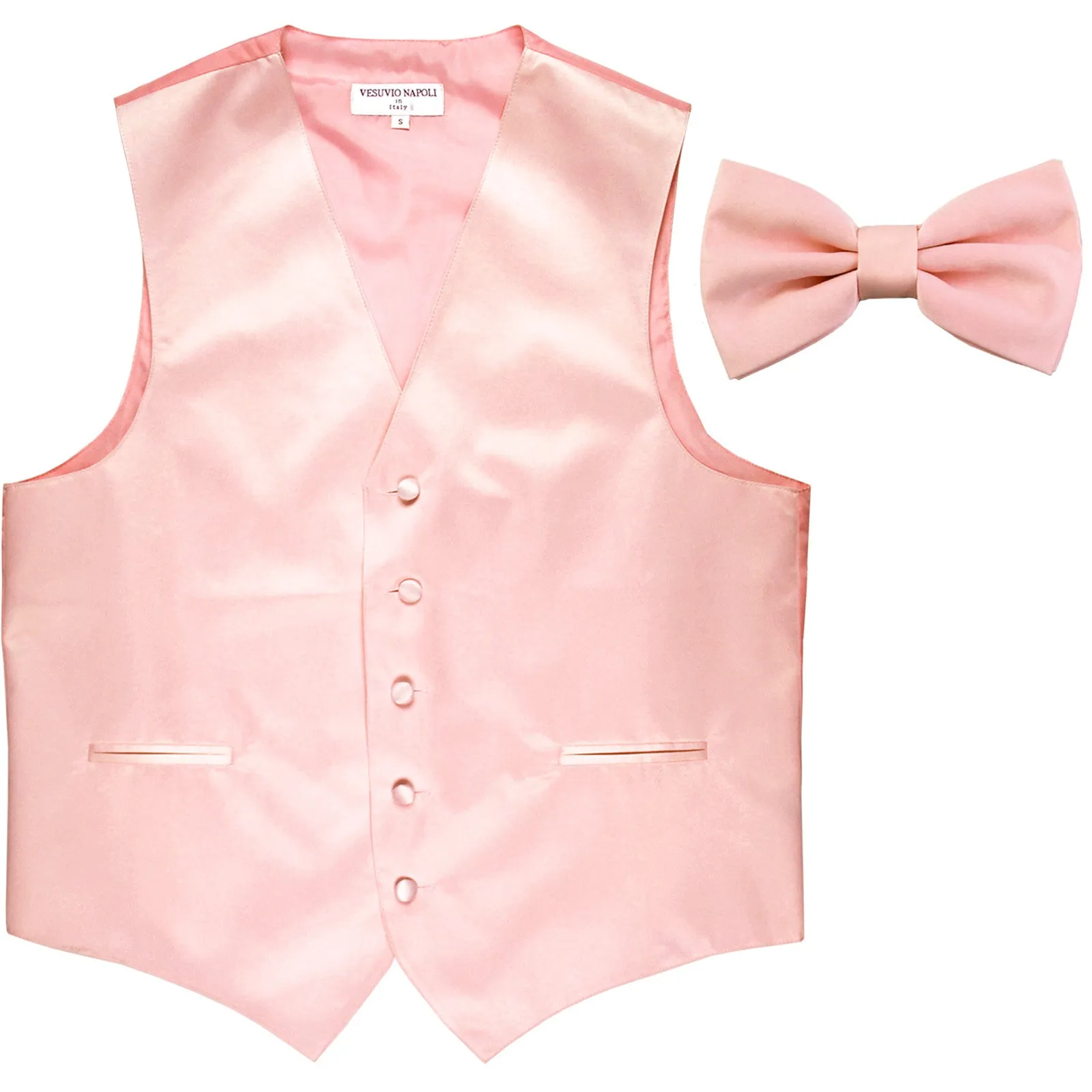 New Men's Formal Vest Tuxedo Waistcoat with Bowtie wedding prom party pink