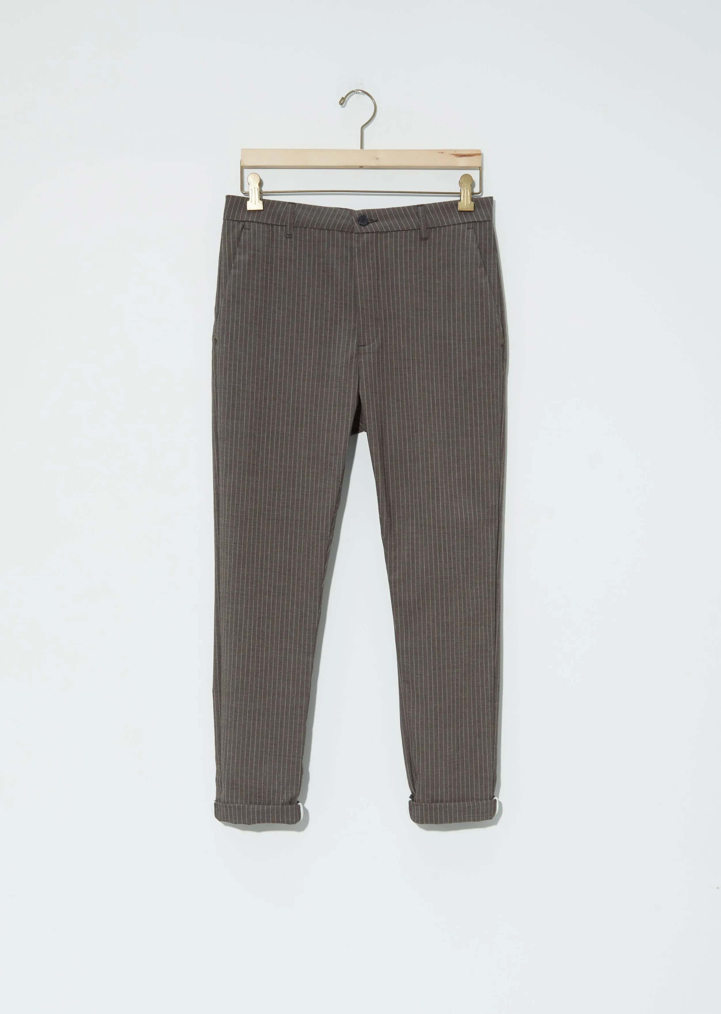 News Edit Trouser — Khaki Brown Stripe