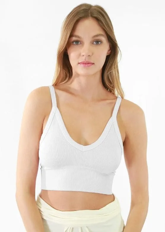 Nikibiki Ribbed V-Neck Bra Top Made in USA